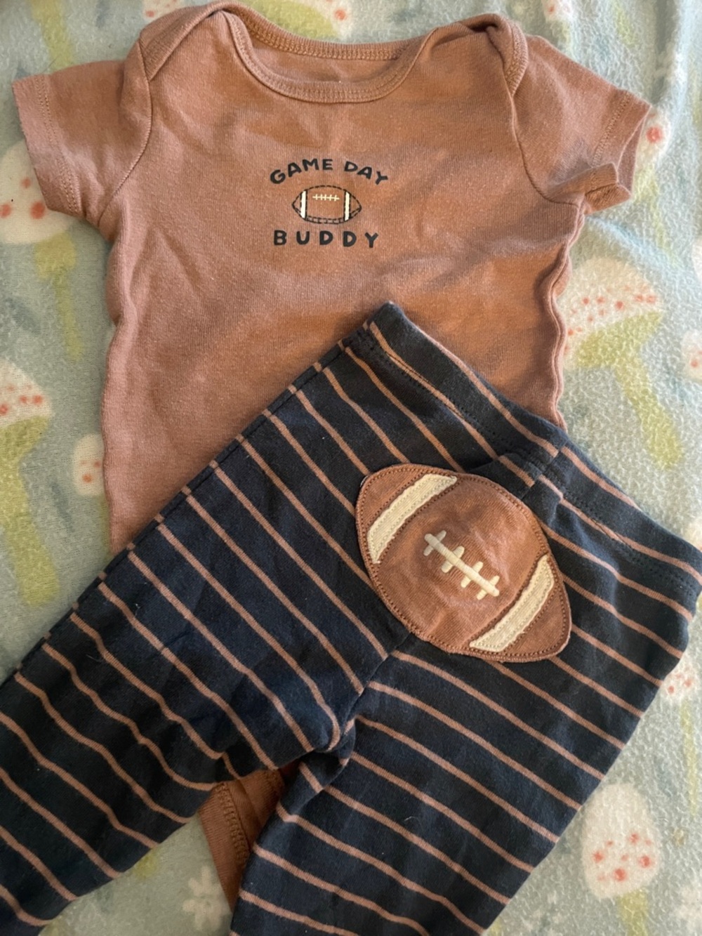 Carter's Rust Brown and Navy Baby Matching Set - Game Day Buddy